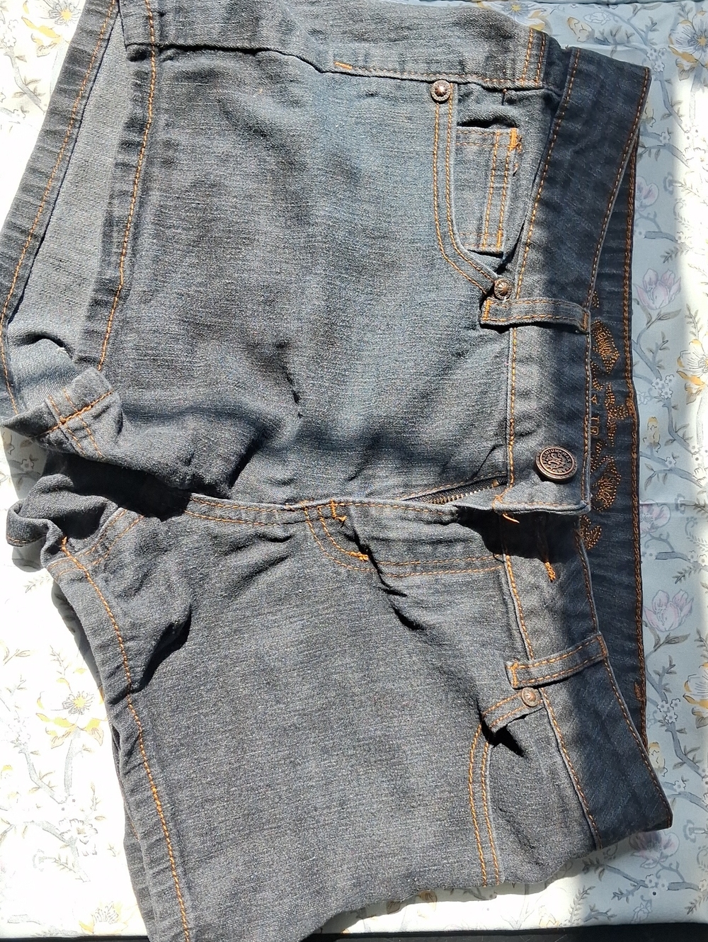 Wax Jean Mini Shorts